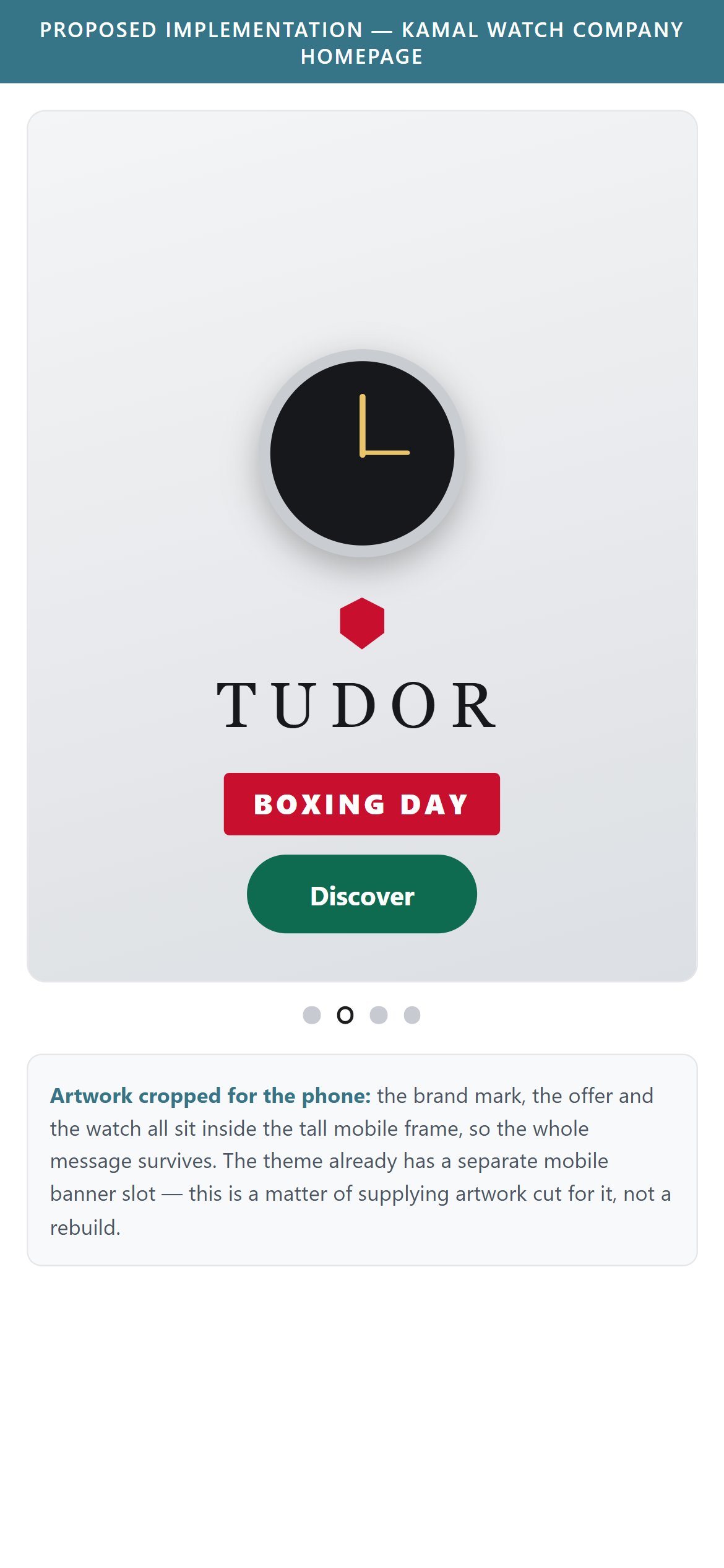 Recommended pattern — illustrative mockup